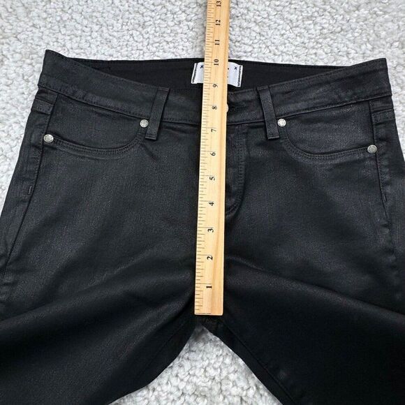 PAIGE Verdugo Ankle Black Silk Coated Skinny Jean - Picture 14 of 16
